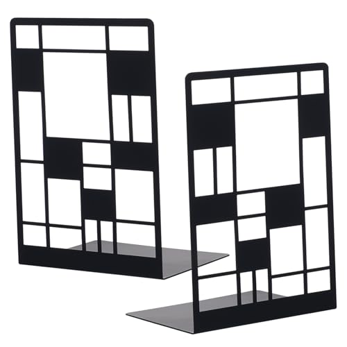 KOMBIUDA 属製ブックエンド 滑り止め付き 角 耐久性強化 大容量収納 家用書