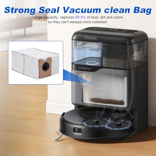 Image of Dust Bags Compatible with Eufy C20 / C10 Omni Robot Vacuum Cleaner Large Capacity Dust Bag Eufy Vacuum Bags Replacement Parts Accessories Kit Effective Filtration Vacuum Dust Bags (12 Pack)