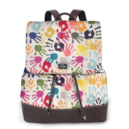 Sac à dos en cuir EdWal noir pour ordinateur portable femme