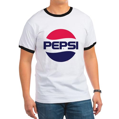 CafePress Pepsi 90S Logo Ringer T Men's Vintage Ringer T-Shirt Black/White