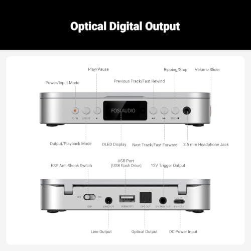 Fosi Audio Merak CD Player Portable Home Audio Desktop HiFi USB CD Ripping — view 6