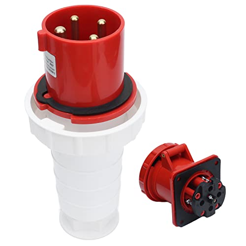 Conectores industriales trifásicos IP67 de 4 pines con enchufe impermeable de 63A 6