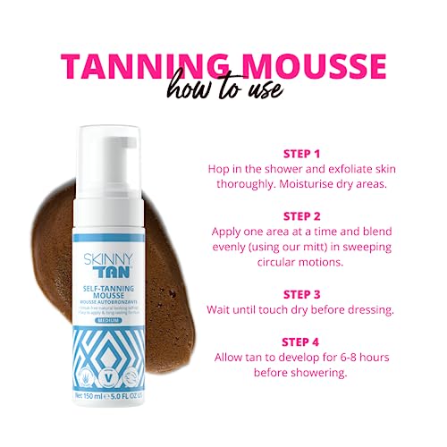 Skinny Tan Tanning Mousse Travel Size, Streak Free Fake Tan for Natural Glow Self Tan Travel Accessories - Image 3