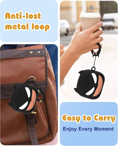 Image of Meyaar Earphone Case Cover Compatible for Realme Buds T300 & T310, Soft Silicone Skin Case Cover Shock-Absorbing Protective Case with Keychain for realme Buds T310 & T300 Only (Bat-Man (Black))