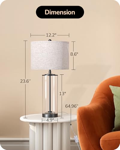 Lámpara de Mesa de Cristal EDISHINE 23.6" Set x 2 miniatura 4