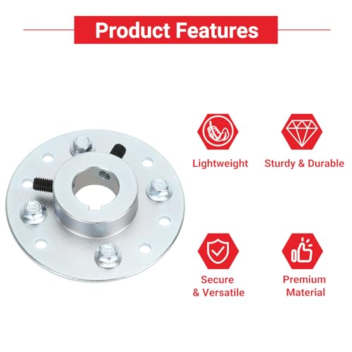 Image of GREHUA Go Kart Sprocket Hub 1 Inch Bore 1 /4 inch Keyway Compatible with Predator 212cc 196cc 6.5HP 5.5HP Engine GX160 GX200 Go Cart Drift Trike Dune Buggies Parts with Hardware Kit (2PCS)