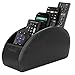 SITHON Remote Control Holder with 5 Compartments - PU Leather Remote Caddy Desktop Organizer Store TV, DVD, Blu-Ray, Media Player, Heater Controllers, Black