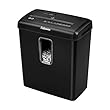Fellowes Aktenvernichter 6 Blatt Partikelschnitt (P4), Papierschredder für Zuhause und Homeoffice, Powershred FS-6C, Schredder mit 15L Papierkorb, verarbeitet Kreditkarten, Heftklammern, schwarz