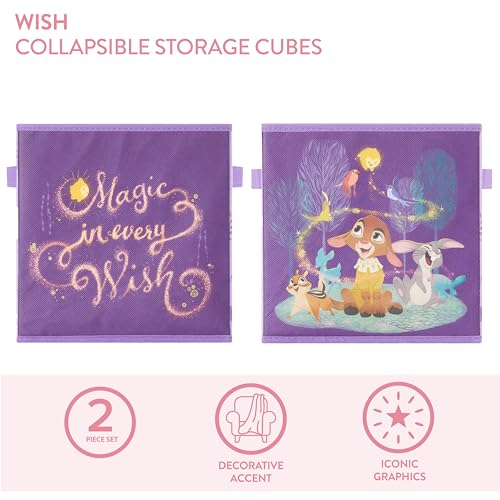 Image of Disney Wish Set of Two Spacious Collapsible Storage Cubes, 10 inchx10 inch