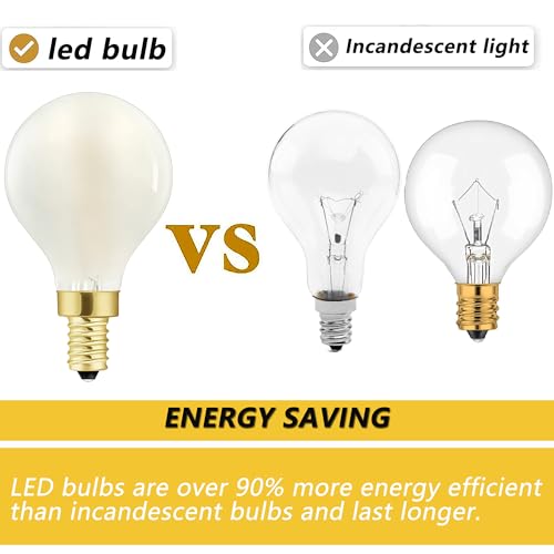 E12 Globe Candelabra Bulb Dimmable LED Bulb 40W Frosted Light Bulb,2700K by HOMOSUM - Used condition - Image 4
