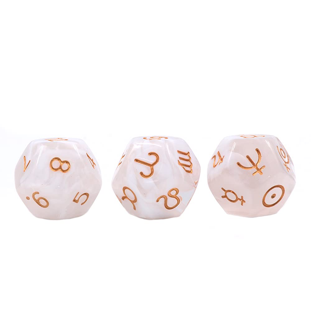 DollaTek 2 Set 6 Pezzi Multicolore 12 Lati Resina Dadi Astrologia Tarocchi Costellazione Divinazione #2