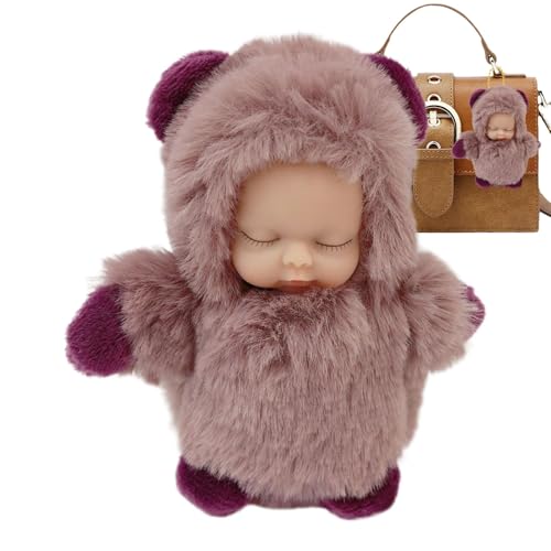 Muñeca para dormir para niños pequeños, dije para bolso de felpa - Lindos juguetes de almeja para niños pequeños de 3,94 pulgadas - Charm para mochila, accesorios para niñas, llavero de felpa para act