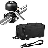 Lixada Insulated Bike Cooler Bag with Bike Bell, Trunk for Warm or Cold Items, Bicycle Rear Rack Storage Luggage, Reflective Cycling MTB Bike Pannier Bag, 8L
