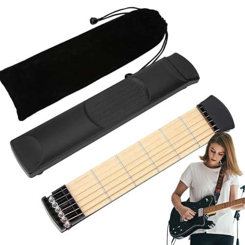 Mango de entrenamiento de guitarra de bolsillo, entrenador de acordes de guitarra de bolsillo,Mango de práctica de guitarra 6 trastes - Entrenador de guitarra portátil, herramienta de práctica de