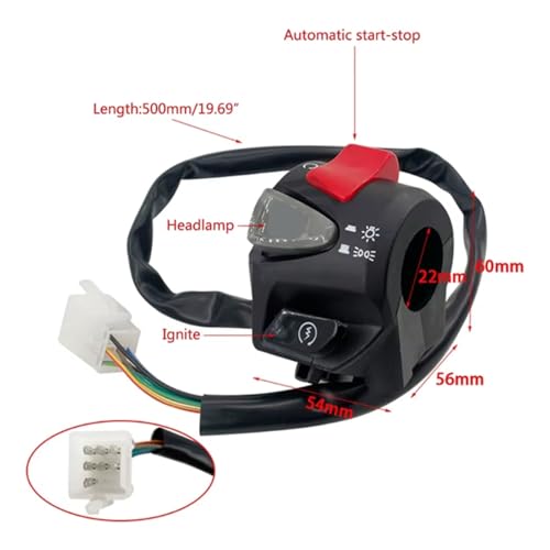 Commutateurs bouton clignotant moto 22mm commande 4-en-1 - 2