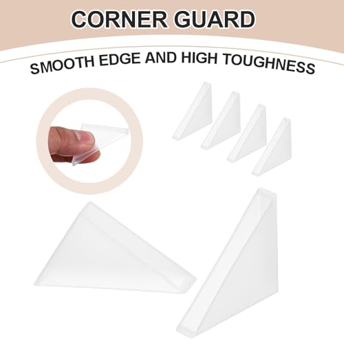 Image of uxcell 60Pcs Triangle Glass Corner Protector, 0.24 x 1.38 Inch Plastic Glass Table Corner Protector Transport Corner Guard for Glass, Ceramics, Wood, and Steel(Right Angle, Clear)