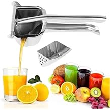 Heavy Duty Manual Fruit Juicer Press, Hand Press Citrus Squeezer with 10PCS Juicing Bags, Detachable Stainless Steel Juice Extractor for Oranges Lemons and Other Fruits