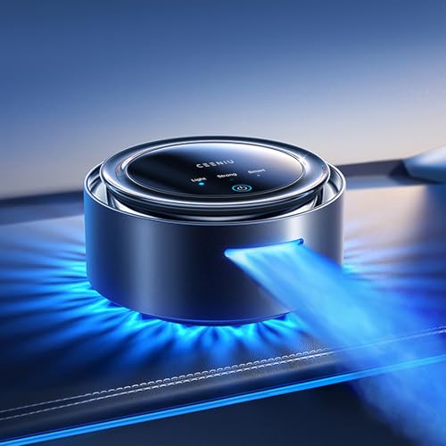 Image of Ceeniu Car Air Freshener Diffuser, 2025 Ultra Wide Angle Ultrasonic Mist with Blue Aurora Car freshener, Magnetic design, Auto On /Off, Powerful Built-in Battery, CF11 Natural Ocean scent