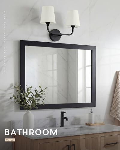 Image of 2-Light Bathroom Light Fixtures, Matte Black Vanity Lights, Double Wall Sconce with Beige Fabric Shade, Modern Sconces Wall Lighting for Hallway Bedroom Stairway, VL837-MB-B-2