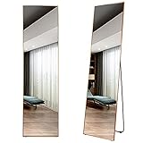 LVSOMT Full Length Floor Mirror, Free Standing Body Mirror, Wall Mounted Hanging Mirror, Large Dressing Mirror, Leaning Against Wall Mirror, Big Mirror for Bedroom Living Room Locker Room, 63'x16'