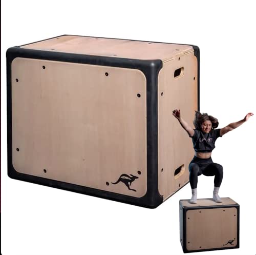ABMAT Plyometric Box 3 in 1 Protective Foam and Non Slip Wood plyo Box for Jump Training and Conditioning, Protect Your Shins from Injury!