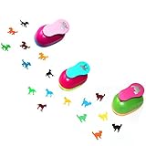 CADY 1 Inch Paper Punch, Scrapbooking Punches,Pack of 3,Horse, Dog, cat,Easy to Use,Kid Cut DIY Handmade Paper Hole Punches for Scrapbook