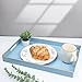 Spsyrine Blue Decorative Serving Tray with Handles, Elegant Plastic Coffee Table Tray for Ottoman, Living Room, Home Decor 15.6