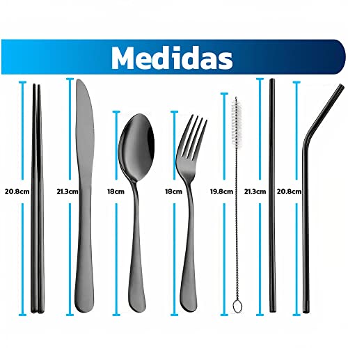 La mejor comparación de Cubiertos portatiles los más recomendados. 9 cubiertos portatiles marca Bluelander (3)