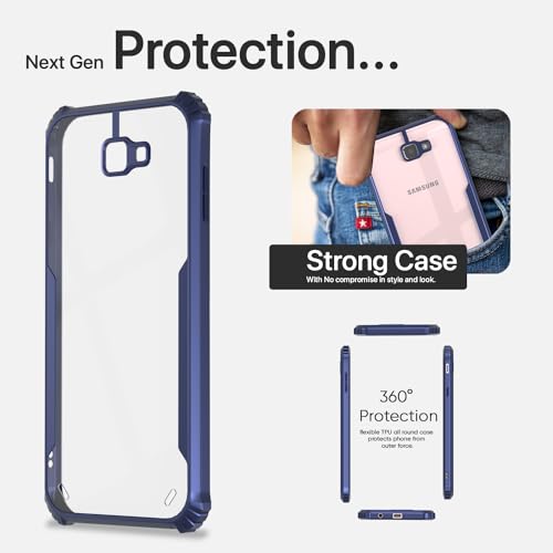 Image of Pikkme Samsung Galaxy J7 Prime Back Cover | Crystal Clear Transparent Back | Ultra Hybrid | Full Camera Protection | Raised Edge | Bumper Back Case for Samsung Galaxy J7 Prime (Blue)