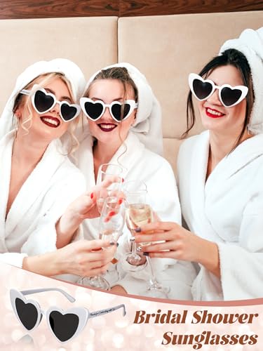 50 Pack Wedding Party Favors Bulk White Heart Sunglasses Bridal Shower Bachelorette Party Gifts for Guests Photo Props4