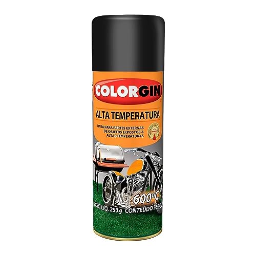 Tinta Spray Preto 300 ML - 250 GR Fosco Alta Temperatura - DECOR COLORGIN