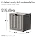 EAST OAK Outdoor Storage Box, 31 Gallon Deck Box Indoor and Outdoor Use, Waterproof Resin Storage Bin for Package Delivery, Patio Cushions, Gardening Tools, Lockable, UV Resistant, Grey