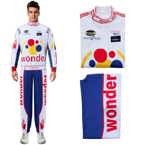 YHQuanta Adult Unisex Halloween Race Car Driver Costume Ricky Racing Race Car Driver Cosplay Costume set(2X-Large)