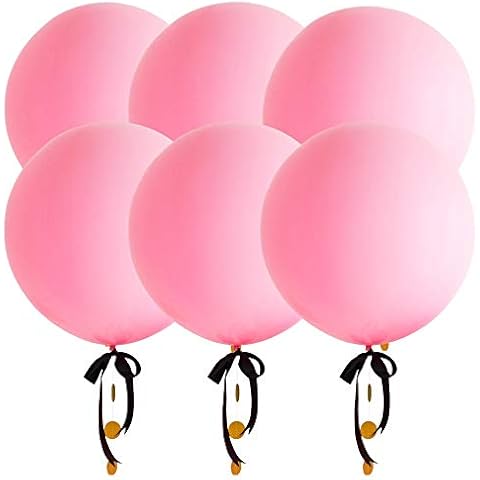 36 inch Baby Pink Latex Balloons Large Round Balloon for Birthday Wedding Party Decorations,6 pcs Cover
