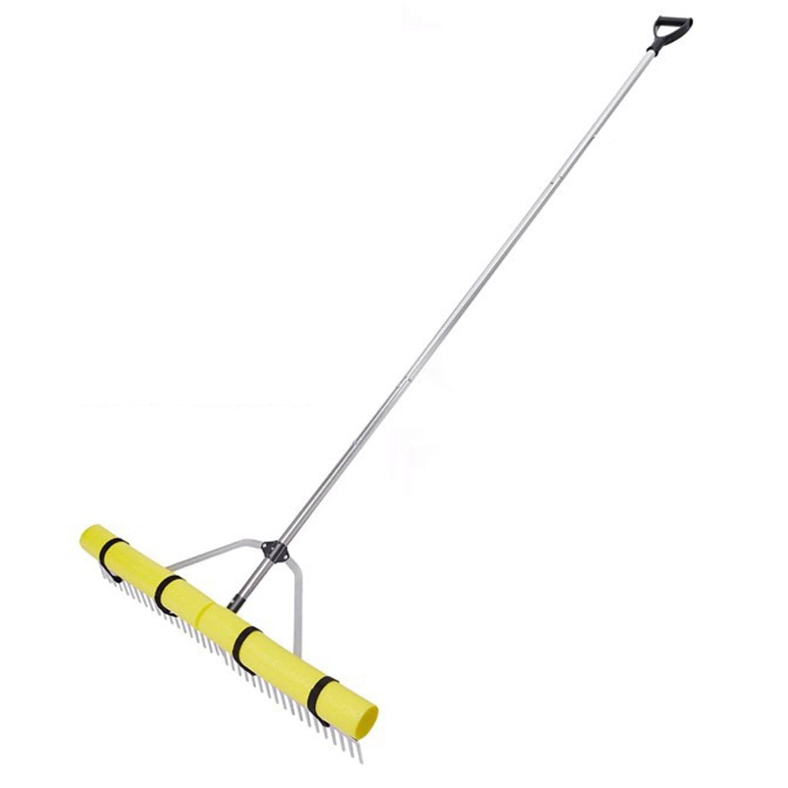 Rastrillo para con Estructura de Aluminio Mango Largo Telescópico Cabezal Desmontable Remueve Y en Superficie O Profundidad Adecuad