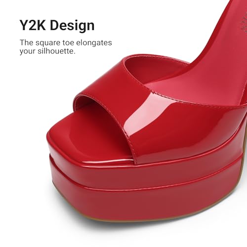 Image of DREAM PAIRS High Heels Chunky Block Platform Heels for Women Ankle Strap Sexy Open Square Toe Heels Dressy Pumps Sandals