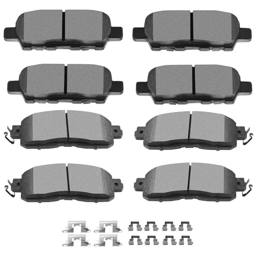 SCITOO Brake Pads Kits Front Semi-Metal Rear Ceramic 8pcs Fit ...