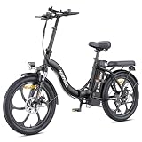 HillMiles MilePort 1 Vélo Électrique Pliant Adulte, Autonomie 100 km,Batterie 36V 13Ah Amovible, Pneus Fat 20×3.0, Vitesse 25 km/h, 250W, VAE Idéal Ville & Trajets Quotidiens (Noir, Standard)