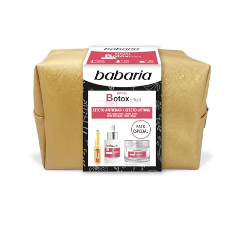 Babaria - Pack Antiedad Completo B-tox | Crema antiarrugas Mujer (50 ml), Serum Facial (30 ml) y Ampolla (2 ml) | Skincare Antiarrugas Mujer | Día y Noche | Regalo Ideal para Piel Madura