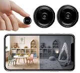 JEWKTTONS 2 PCS Mini Telecamera Spia WiFi 1080P HD, Videocamera di Sorveglianza con Visione Notturna e Rilevamento del Movimento, Controllo Remoto tramite App, per Uso Interno ed Esterno in Casa S/R
