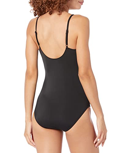 Amazon Essentials Women's Thin Strap One-Piece Swimsuit, Washed Black, X-Small #TOP1
