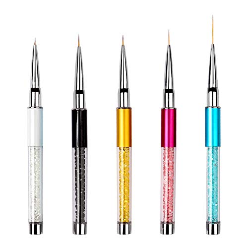 5 Stück Nagel Pinsel Set, Professionelle Nagel liner Pinsel Nagel Design Pinsel, Acryl Pinsel für Gel Nägel Nail Art…