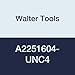 Walter Tools A2251604-UNC4 Paradur HSS Machine Tap, CRN Finish, 0.141" Shank Diameter, 0.394" Cutting Length, 1-7/8" Overall Length, No. 4-40 Cutting Diameter