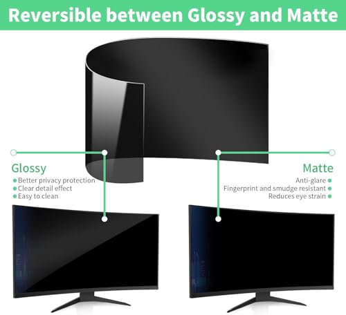 Image of 2 Pack- 34 Inch Curved Computer Privacy Screen Filter for 21:9 Widescreen Screen Protector Computer Screen Privacy Shield Anti Glare