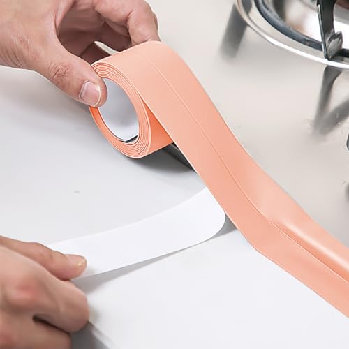 Image of 3 Rolls 10.5 Feet Caulk Tape Waterproof Sealing Self Adhesive, Caulking Sealant Strip for Bathroom Toilet Kitchen Countertop
