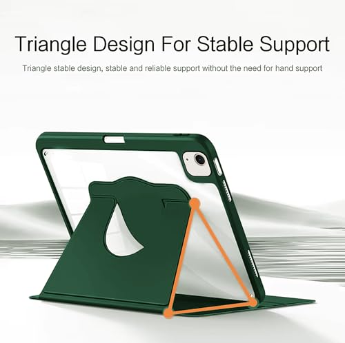 Image of TGK Rotating Case Cover for iPad Air 13 inch M4 /M3 /M2 (2026 /2025 /2024) with Pencil Holder (Forest Green)