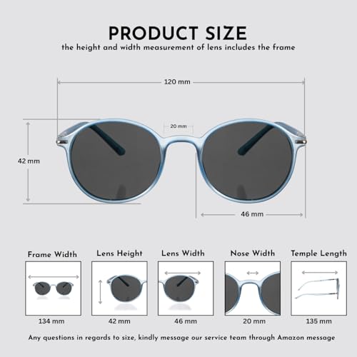 Image of ENRICO Classic Round Polarized Glasses for Men & Women | Full Rim Round Stylish Polarised Sunglasses Man & Women |100% UV Protected