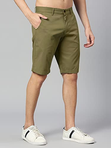 Image of Thomas Scott Men's | 100% Cotton | Solid | Above Knee | Button Closure | Chino | Casual Shorts for Men