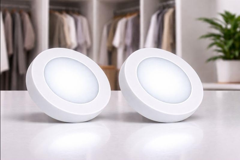 Image of OLIPS 3W LED Cabinet & Cupboard Striker Light | Magnetic Cover Surface Mount Light | Elegant Slim Metal Body | Bright Energy Efficient LED for Kitchen & Wardrobe (2, Cool White)