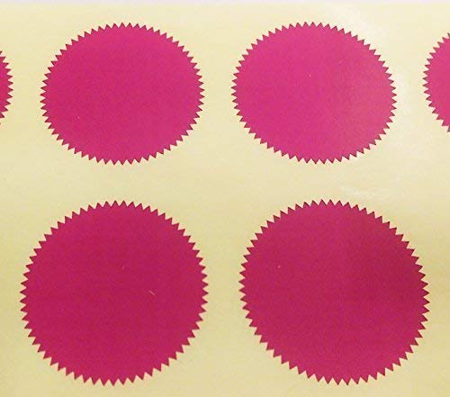 Pack of 500-41mm Starburst Notary/Legal/Certificate Seals - Colour Code Stickers/Sticky Labels - Choose Your Colour/s (Light Purple)